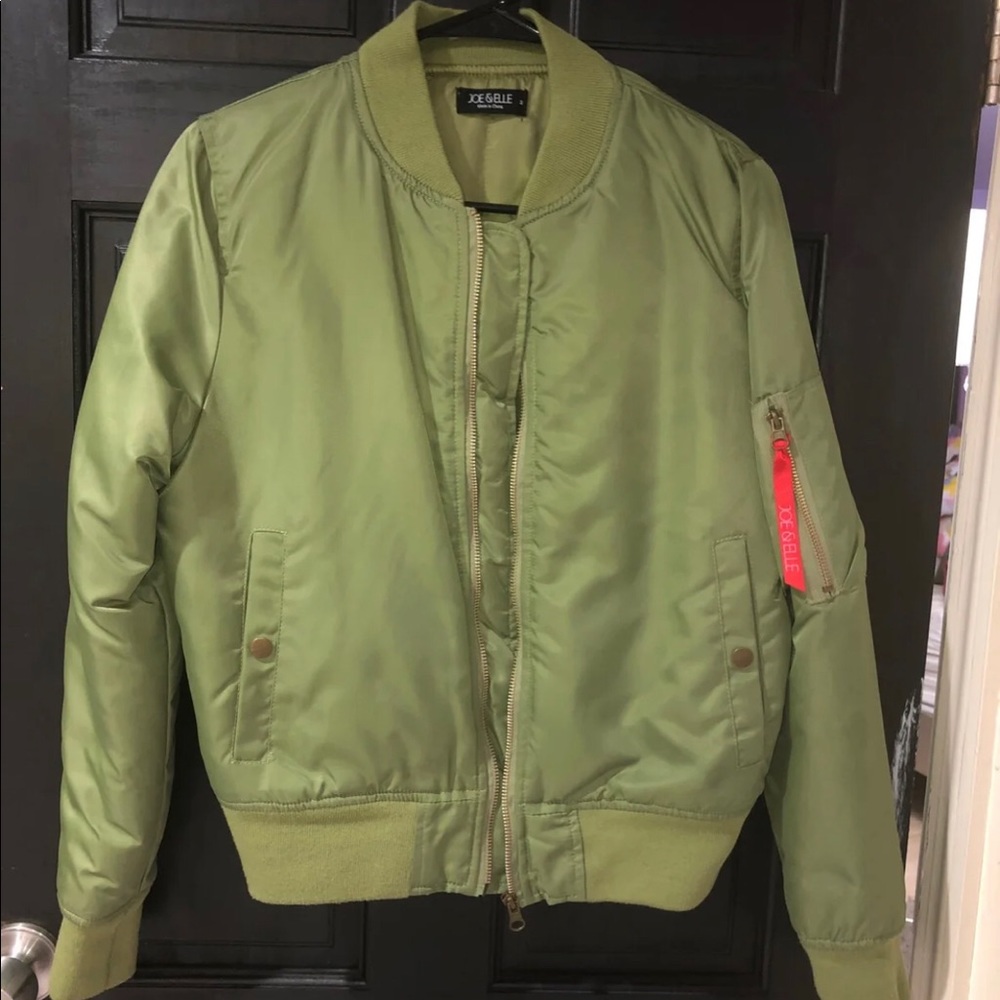 Joe & Elle , green bomber jacket